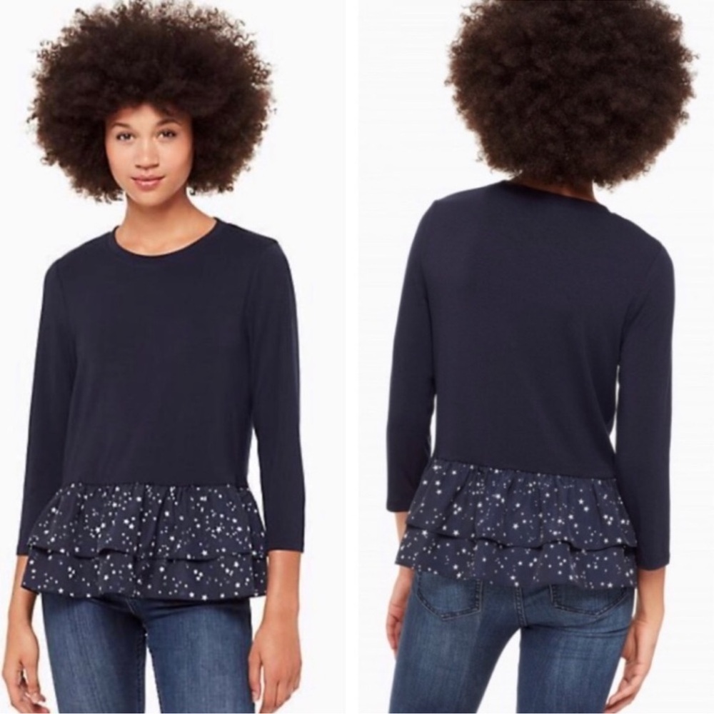 KATE SPADE SOIRÉE DOT MIXED MEDIA TEE